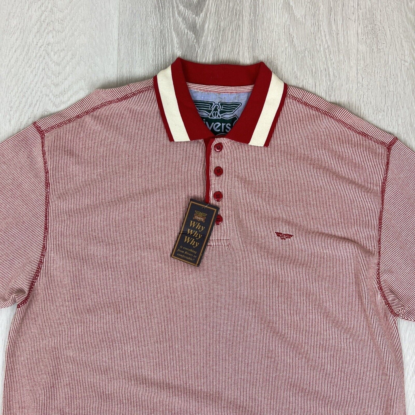 Rivers Mens Red Short Sleeve Polo Shirt Size XL (New)