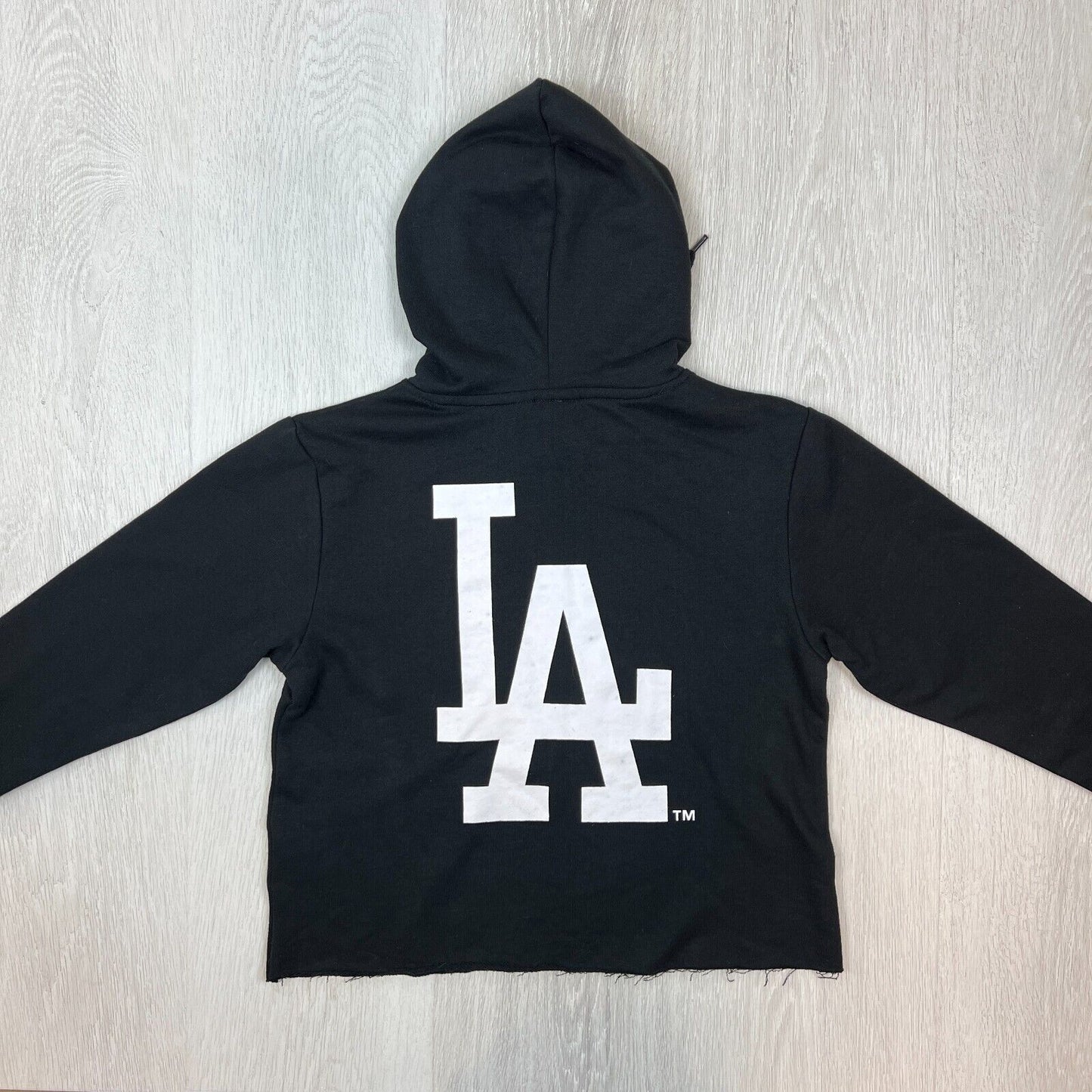 Majestic Womens Black LA Dodgers Cropped Pullover Hoodies Size XS