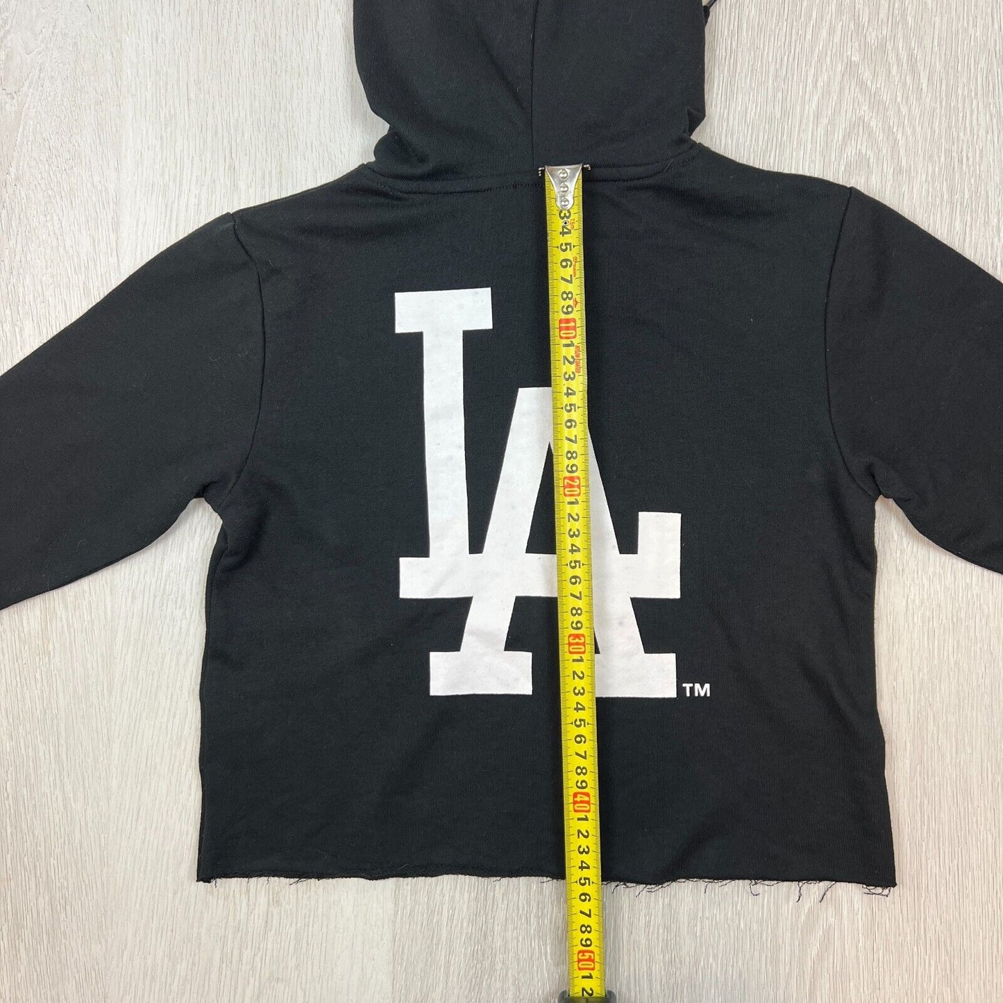 Majestic Womens Black LA Dodgers Cropped Pullover Hoodies Size XS