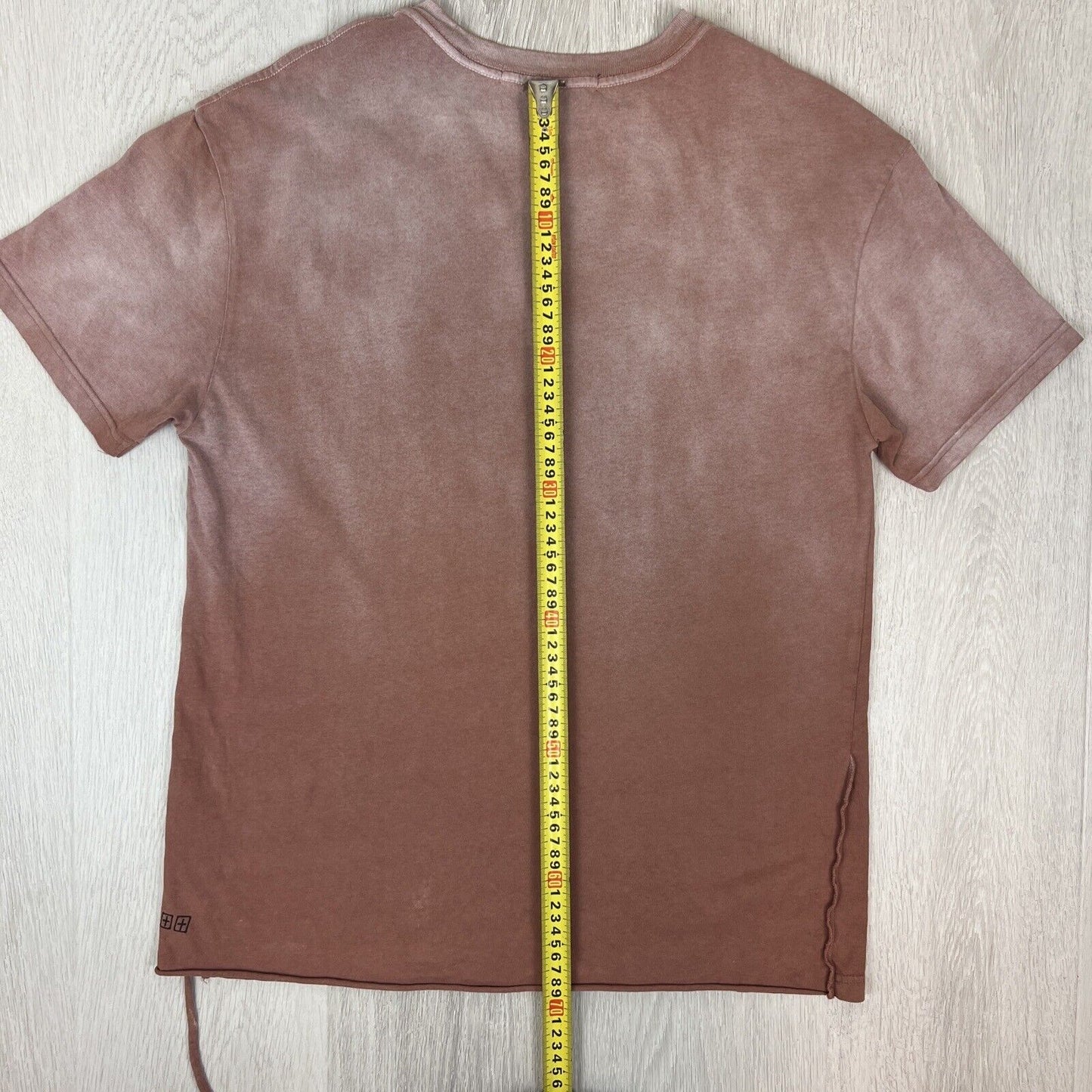 KSUBI Mens Distressed Brown Oversized T-Shirt Size XS (Fits M Easily)