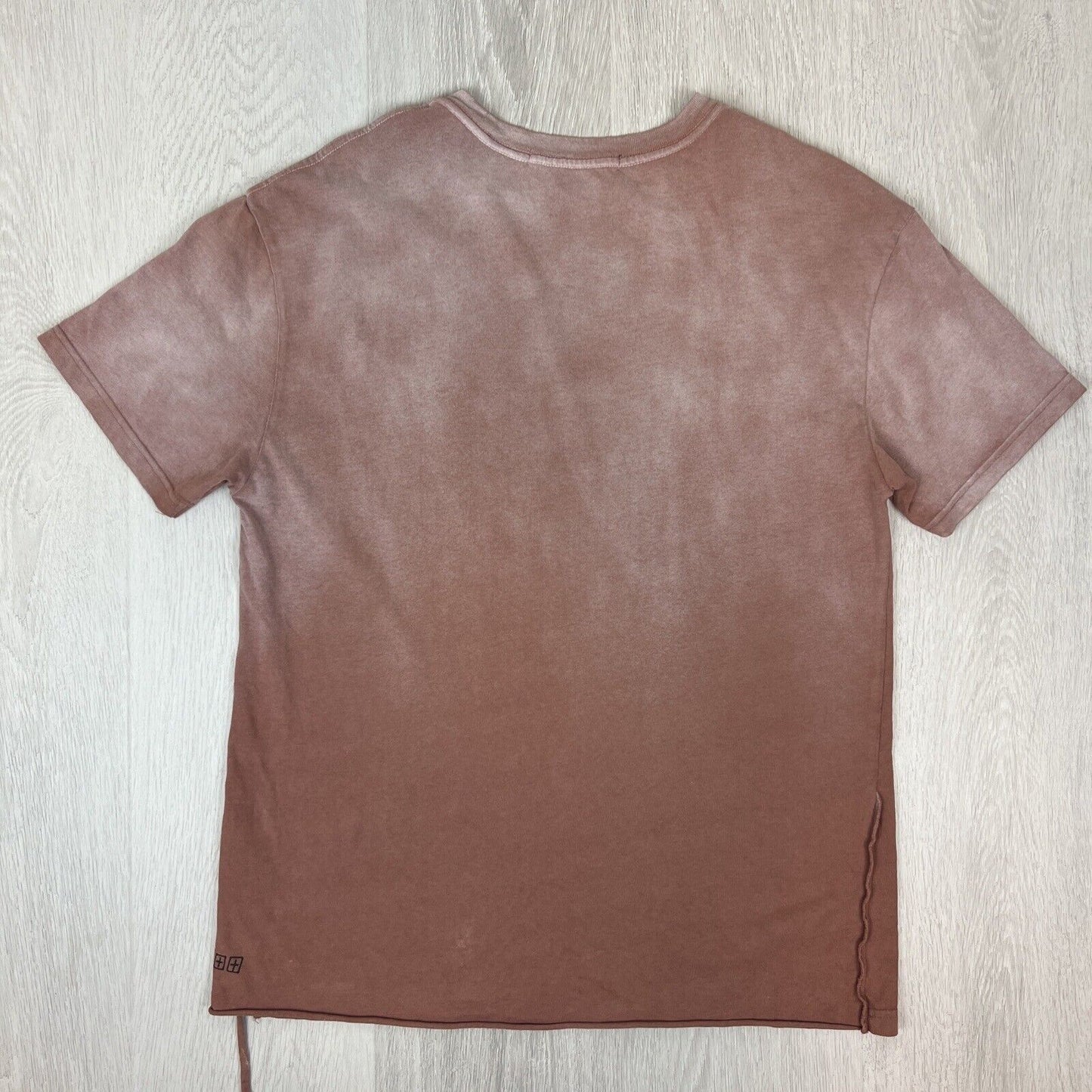 KSUBI Mens Distressed Brown Oversized T-Shirt Size XS (Fits M Easily)