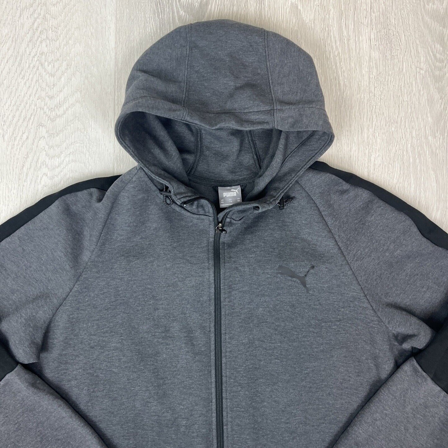 PUMA Mens Grey Full Zip Hooded Tracksuit Jacket Size 2XL