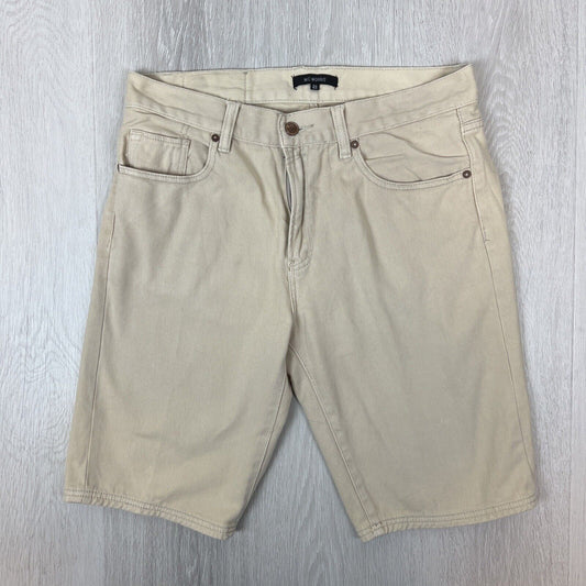 Nic Morris Mens Beige Jean Shorts Size 32