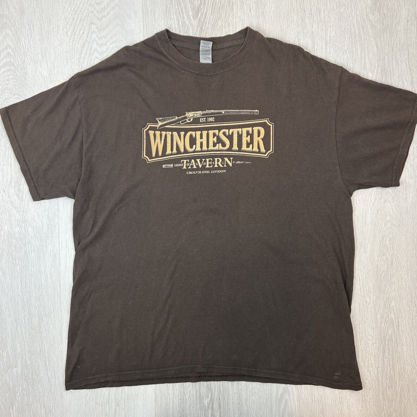 Winchester Tavern Crouch End London Mens Brown T-Shirt Size XL