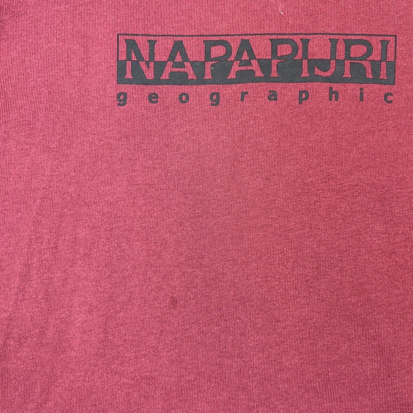 Napapijri Geographic Mens Red Long Sleeve T-Shirt Size Small