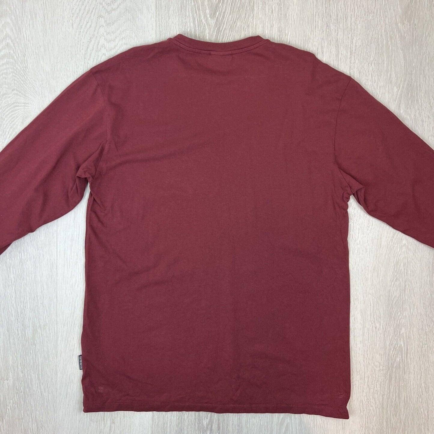 Napapijri Geographic Mens Red Long Sleeve T-Shirt Size Small