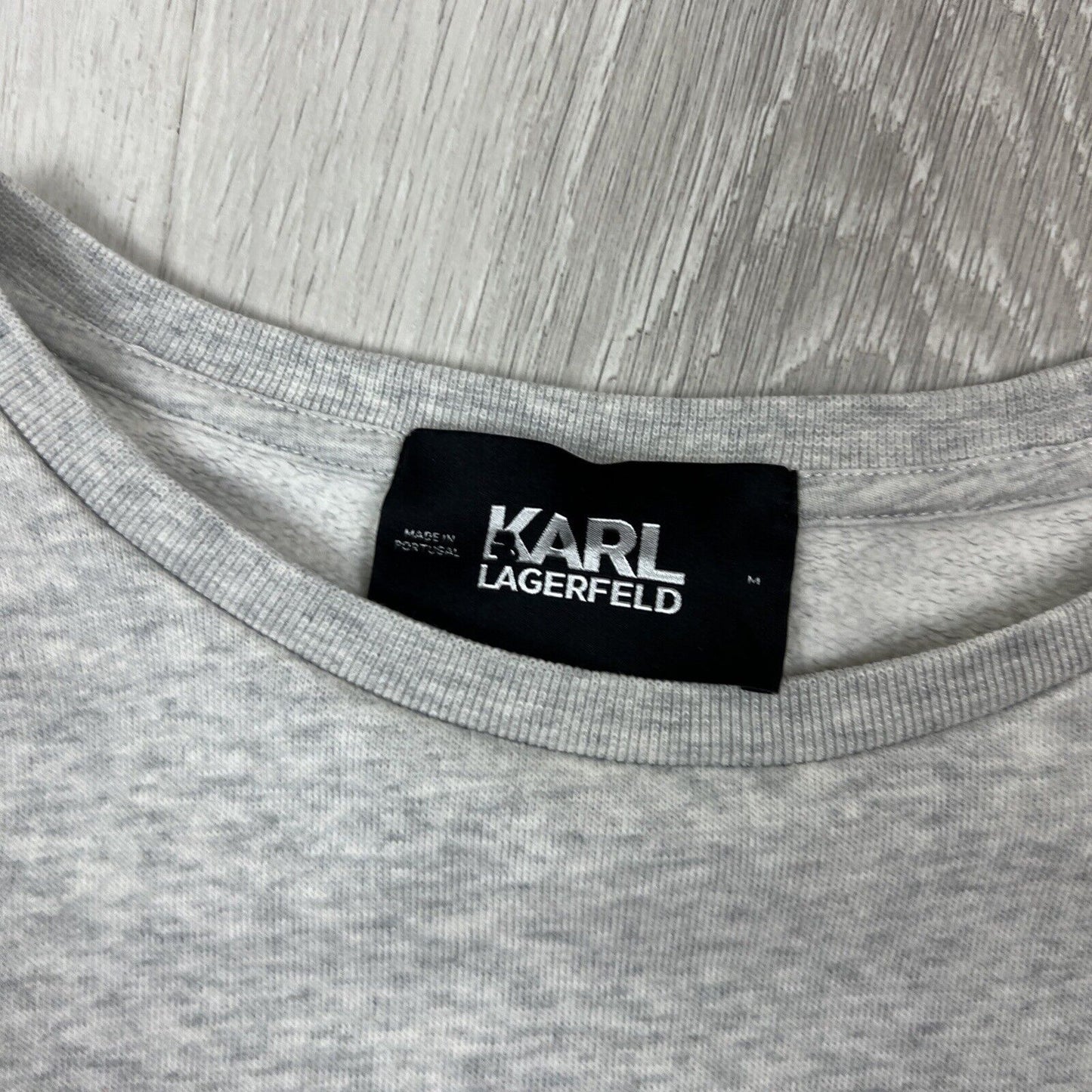 Karl Lagerfeld Womens Grey Crewneck Pullover Sweater Jumper Size Medium