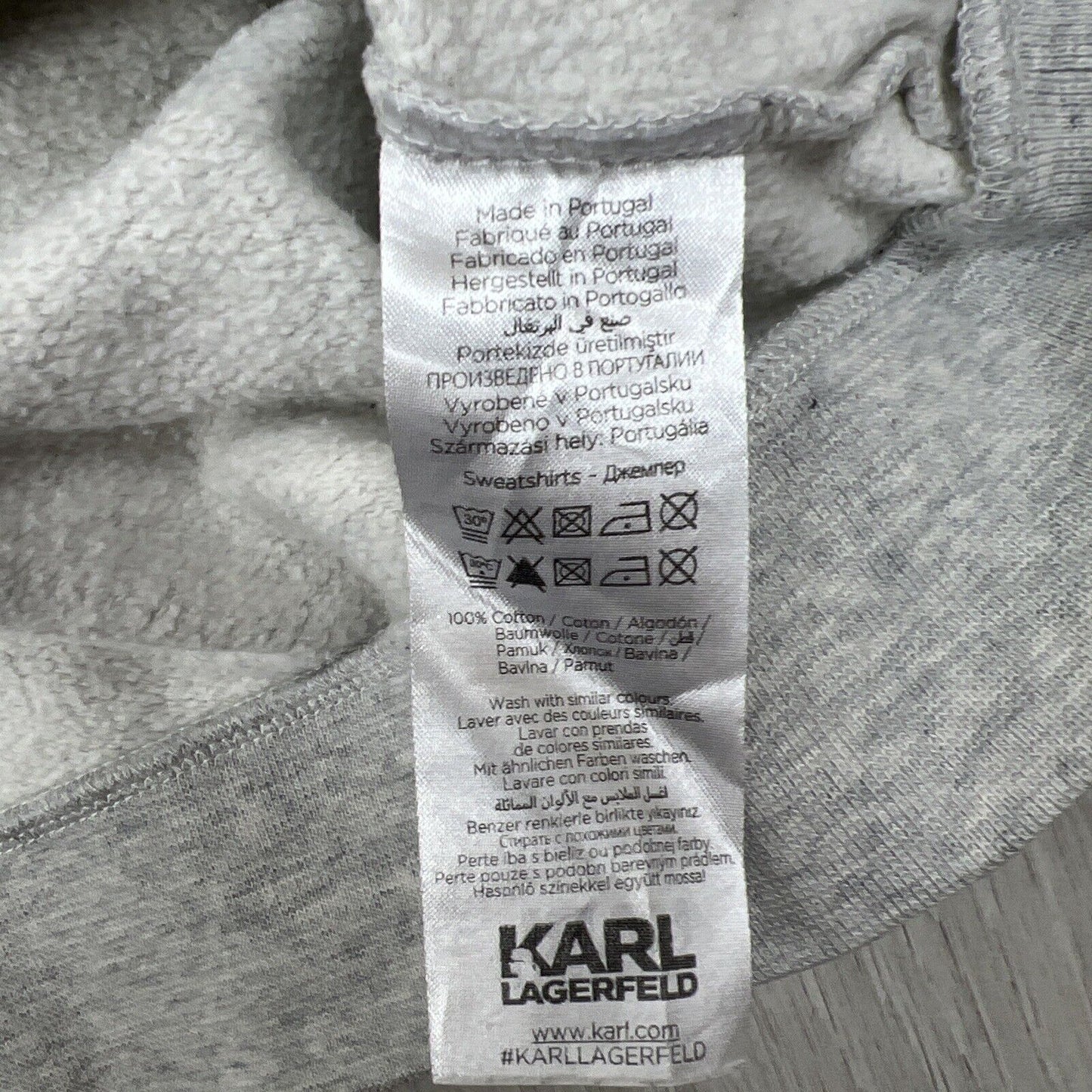 Karl Lagerfeld Womens Grey Crewneck Pullover Sweater Jumper Size Medium