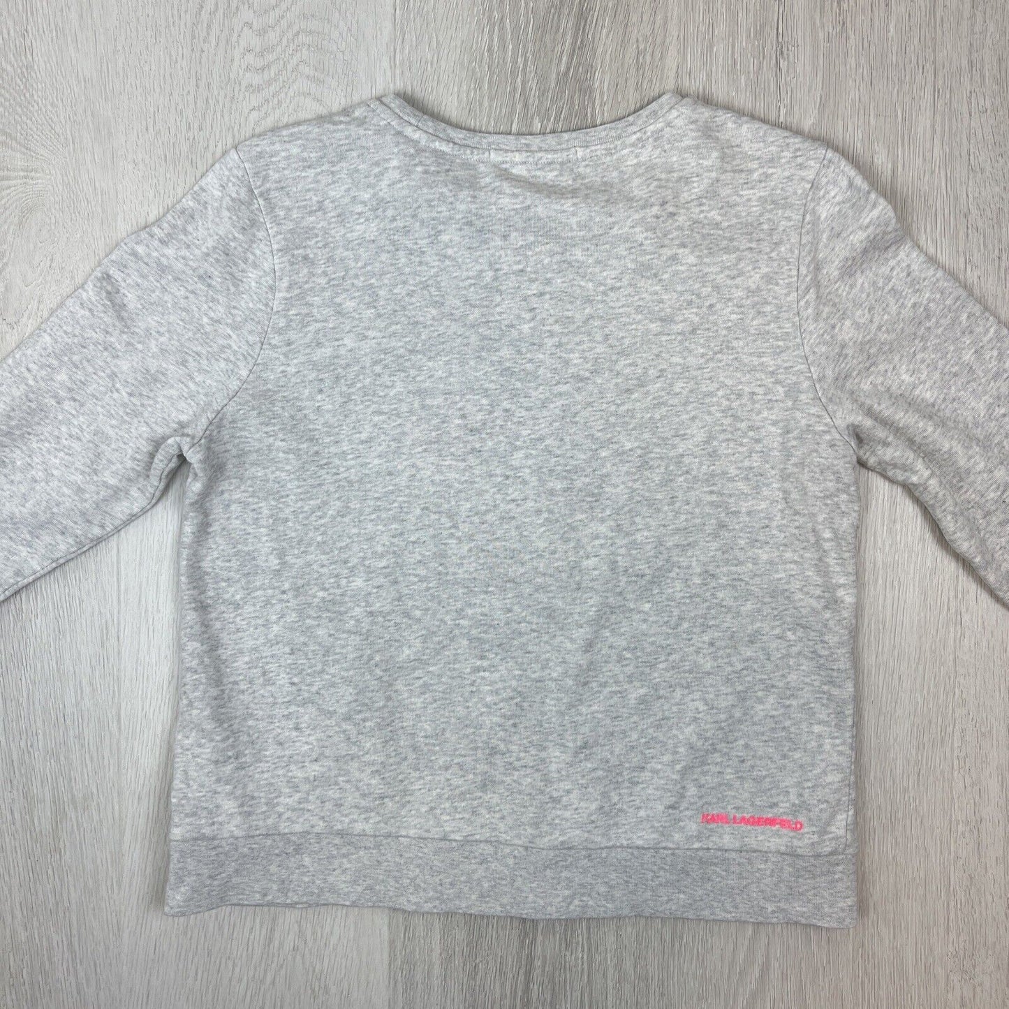 Karl Lagerfeld Womens Grey Crewneck Pullover Sweater Jumper Size Medium