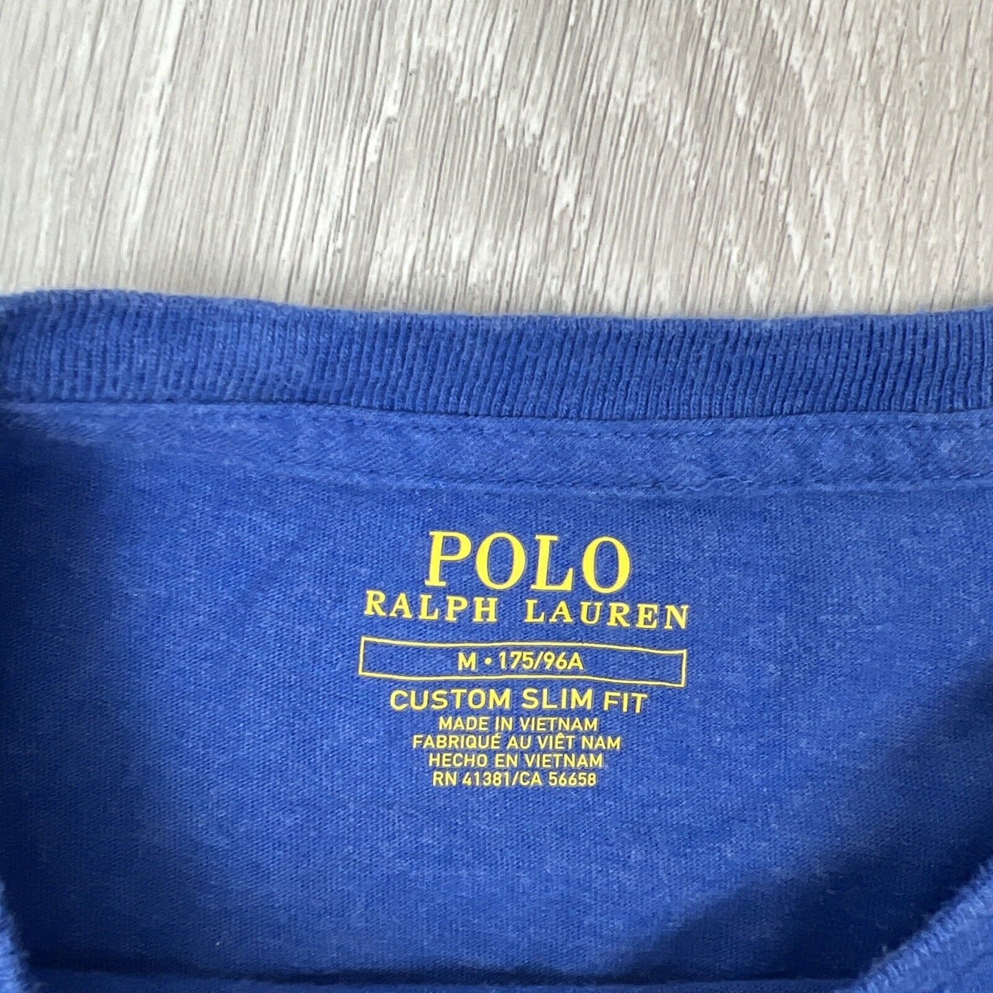 Polo Ralph Lauren Mens Blue Custom Slim Fit Short Sleeve T-Shirt Size Medium