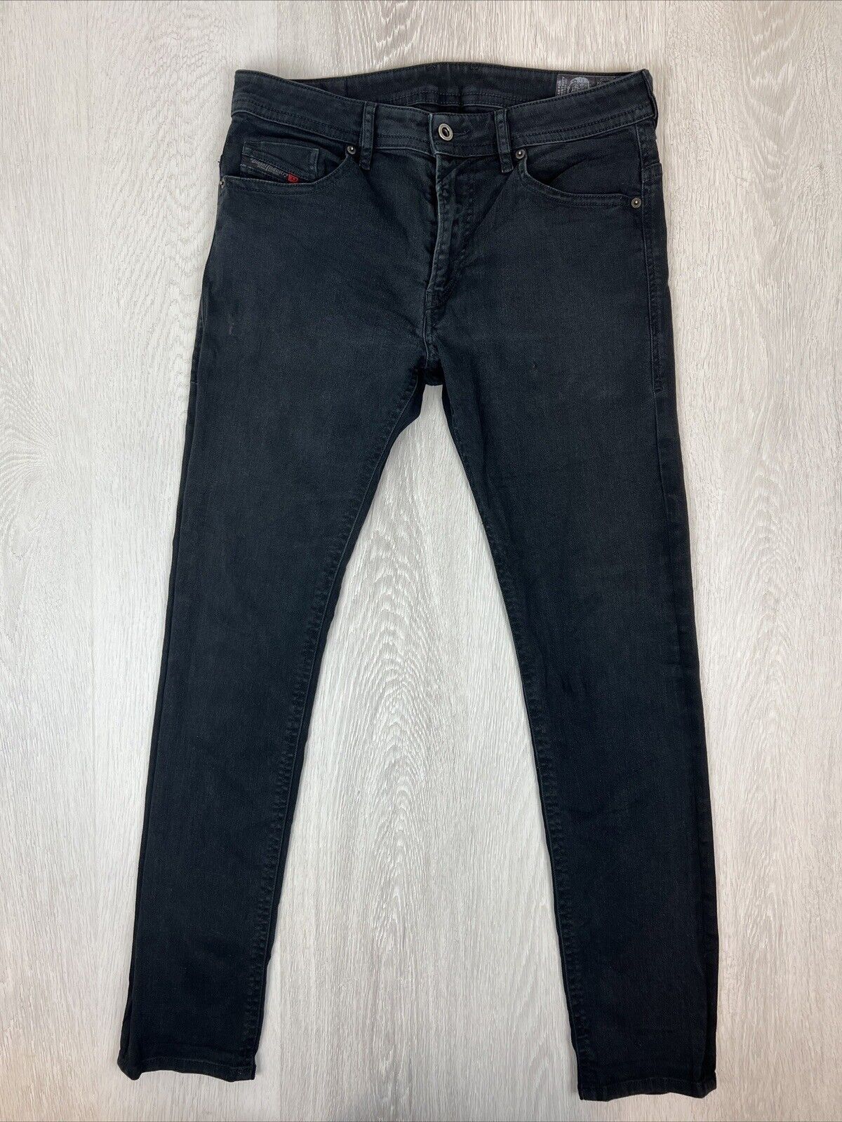 Diesel Mens Black Skinny Jeans Thommer Size 32/32