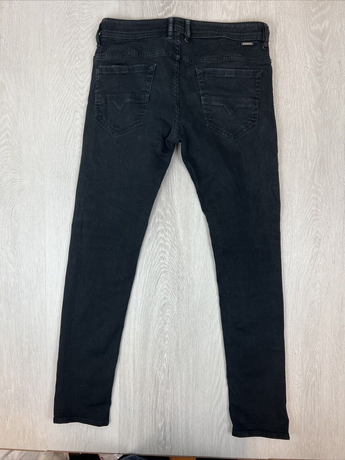 Diesel Mens Black Skinny Jeans Thommer Size 32/32