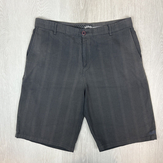 Billabong Mens Grey Y2K Plaid Pattern Shorts Size 36