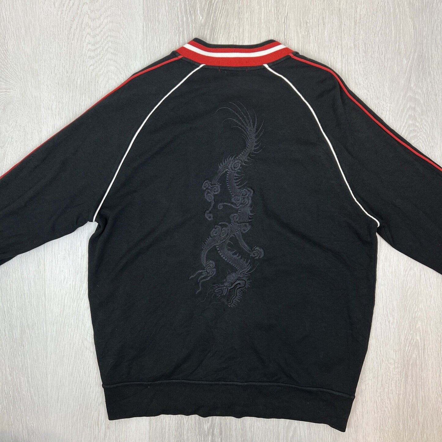 Polo Ralph Lauren Mens Black Embroidered Dragon Full Zip Jacket Size Medium