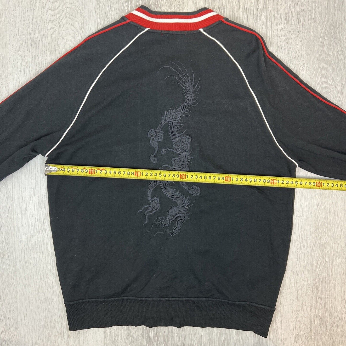 Polo Ralph Lauren Mens Black Embroidered Dragon Full Zip Jacket Size Medium