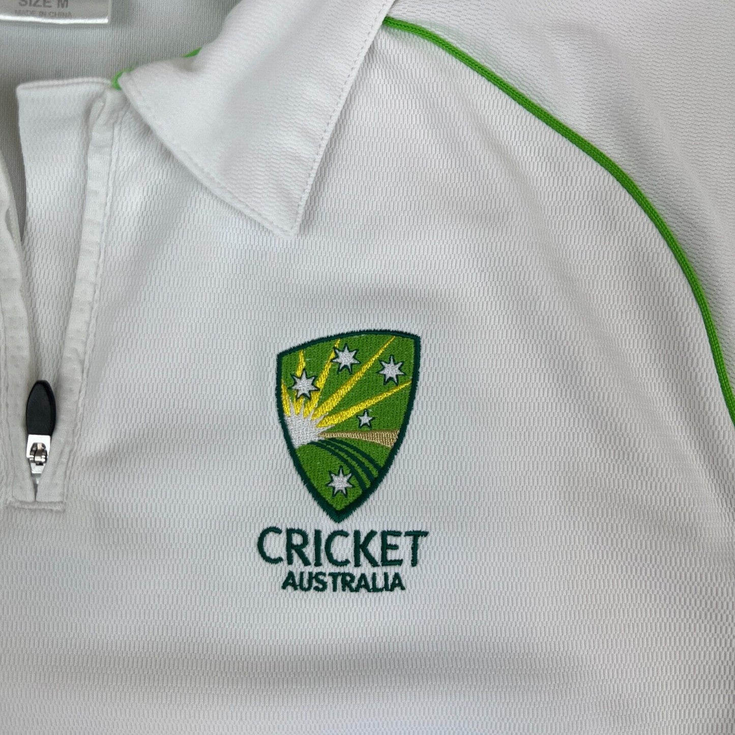 Asics Cricket Australia Mens White Polo Shirt Size Medium