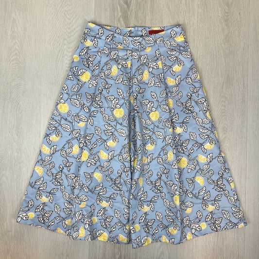 Max & Co. Womens Blue Lemon Pattern A-Line Skirt Size 10 Approx