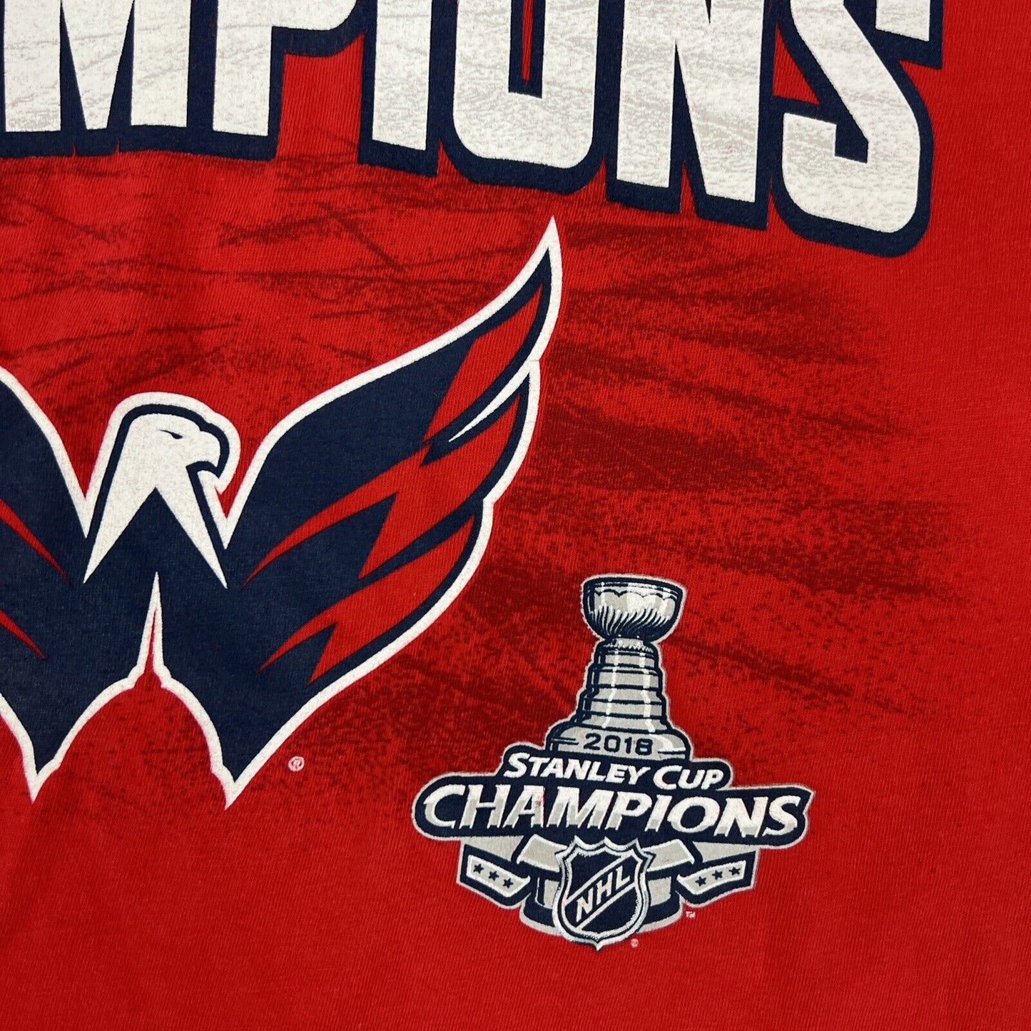 Fanatics NHL Washington Capitals 2018 Stanley Cup Champions Mens T-Shirt Size L