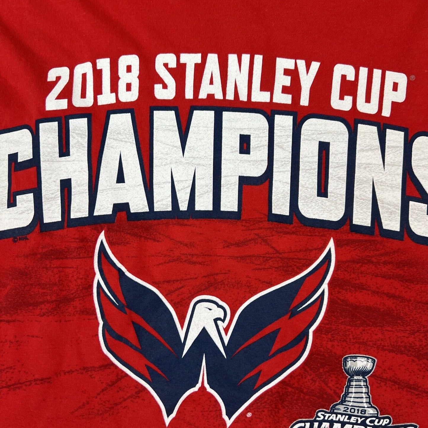 Fanatics NHL Washington Capitals 2018 Stanley Cup Champions Mens T-Shirt Size L