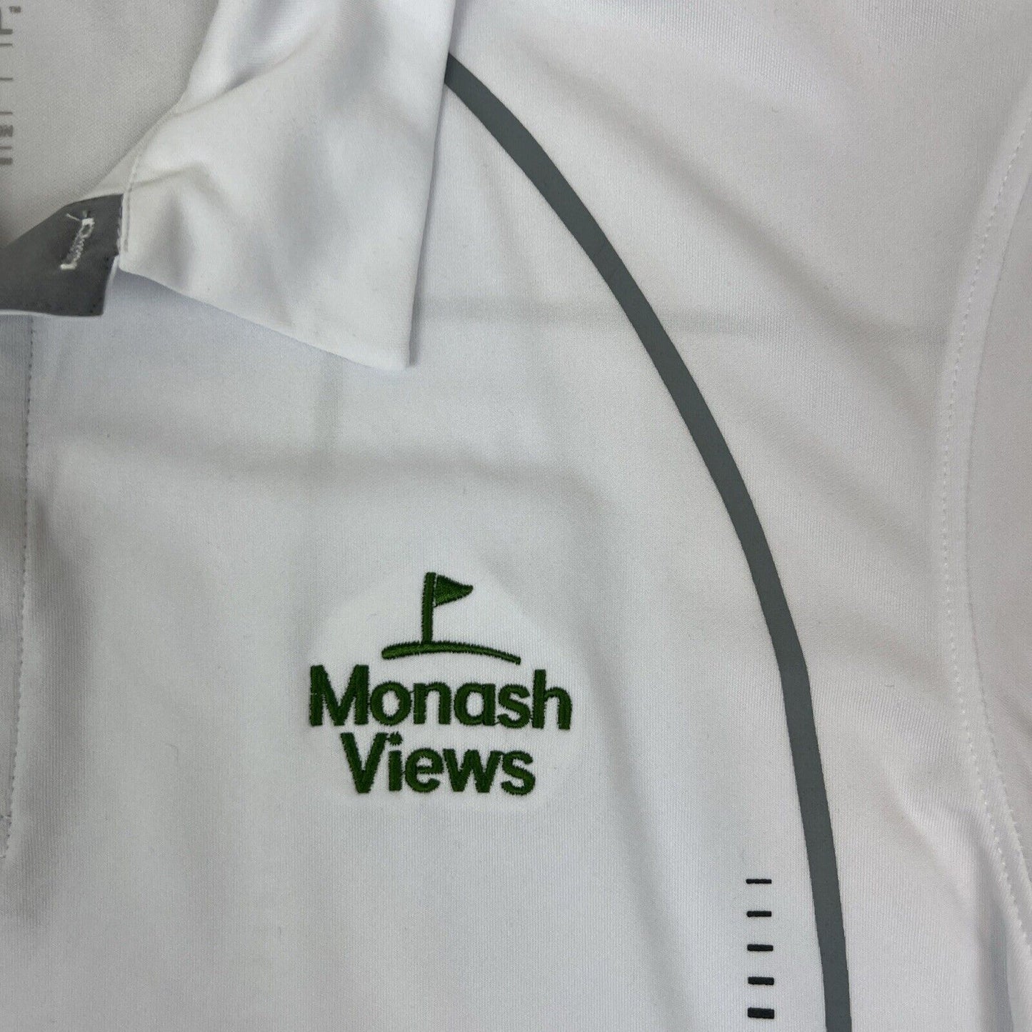 Biz Collection Antibacterial Mens White Monash Views Polo Shirt Size Large (New)