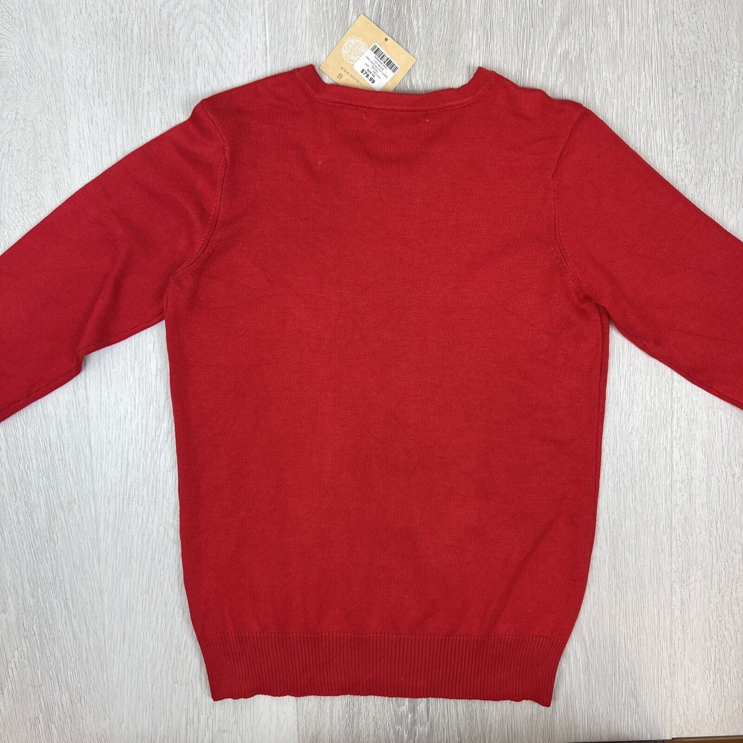 Noni B Womens Red Embelished Neck Pullover Knit Jumper Size XS (New)