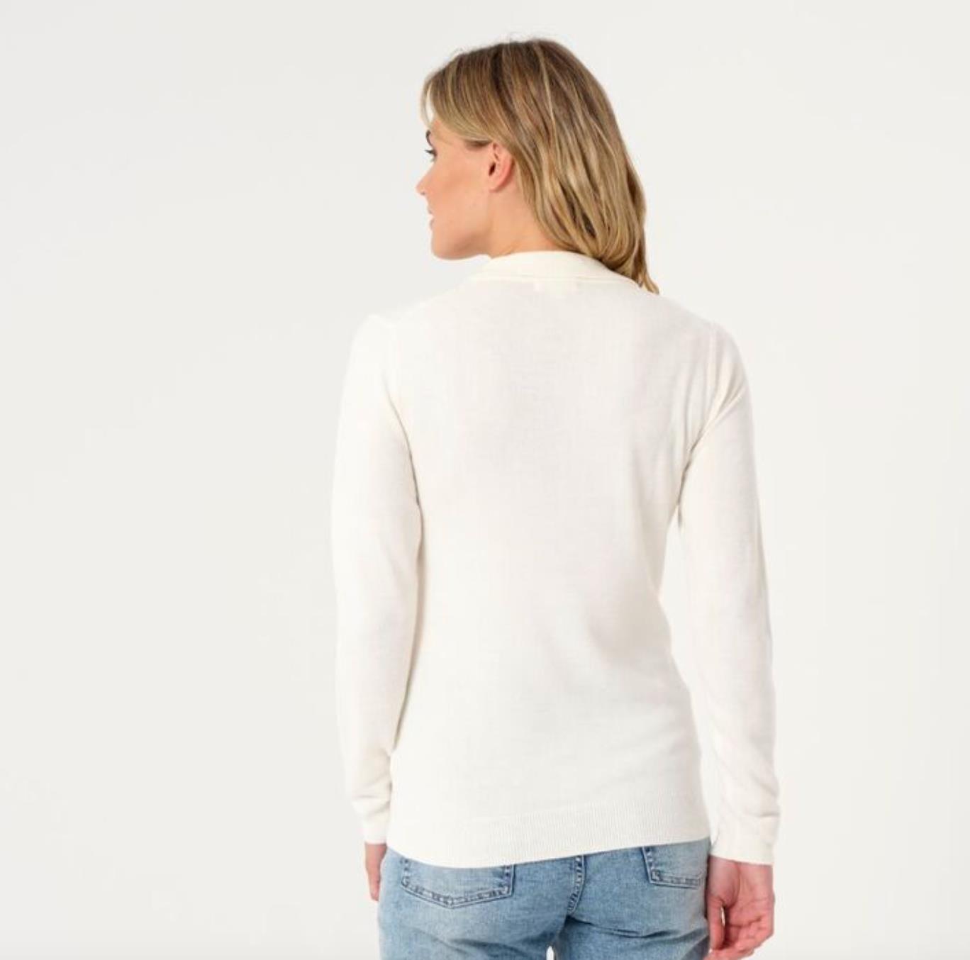 Khoko Collection Women's Soft Touch Johnny Collar Jumper Ivory 2XL (New)