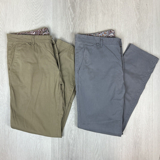 Oxford Mens Slim Chinos Pants Size 98 (2 Pairs)