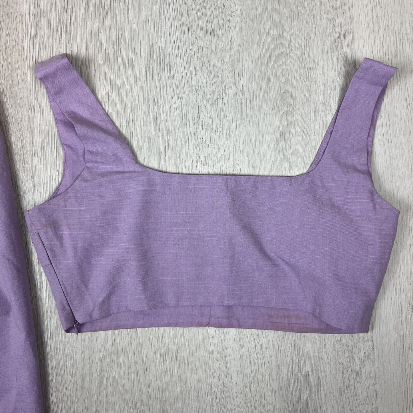 Showpo Womens Purple Cotton Crop Top & Skirt Set Size 12