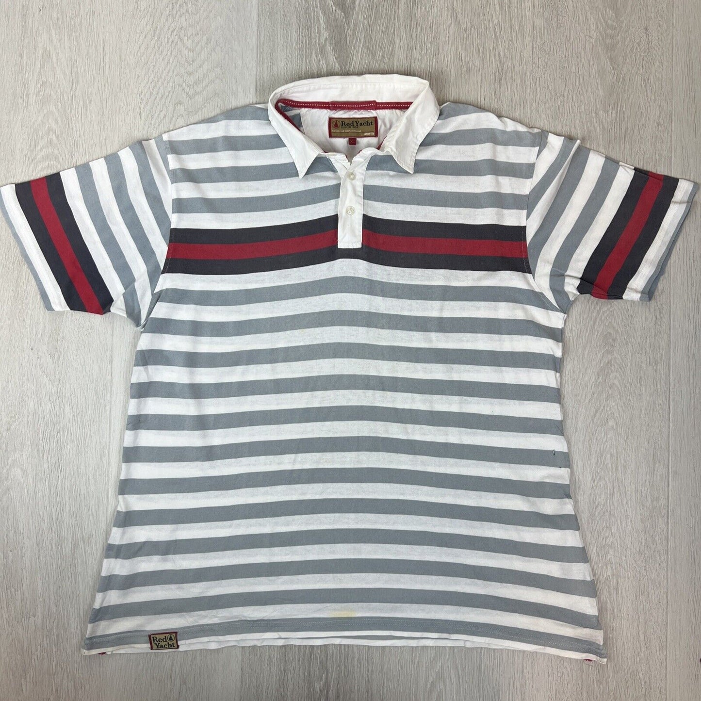 Musto Red Yacht Mens Striped Polo Shirt Size XL