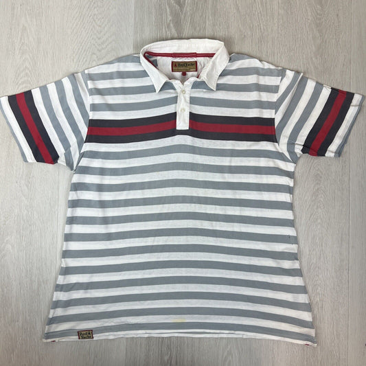 Musto Red Yacht Mens Striped Polo Shirt Size XL