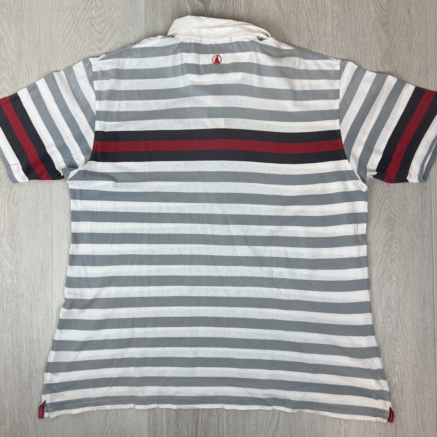 Musto Red Yacht Mens Striped Polo Shirt Size XL