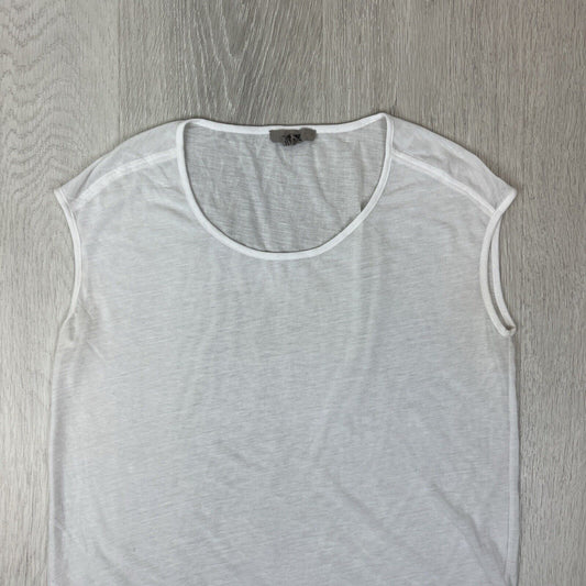 Helmut Womens White Sheer Tank Top Size Small Approx