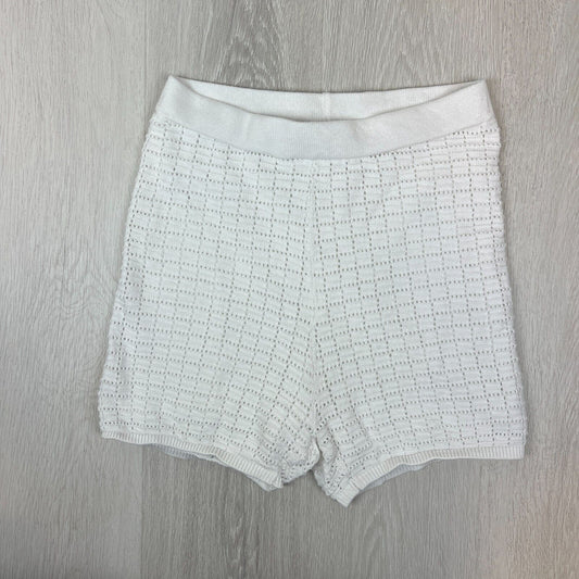 Sabo Skirt Womens White Knit High Waist Shorts Size Large