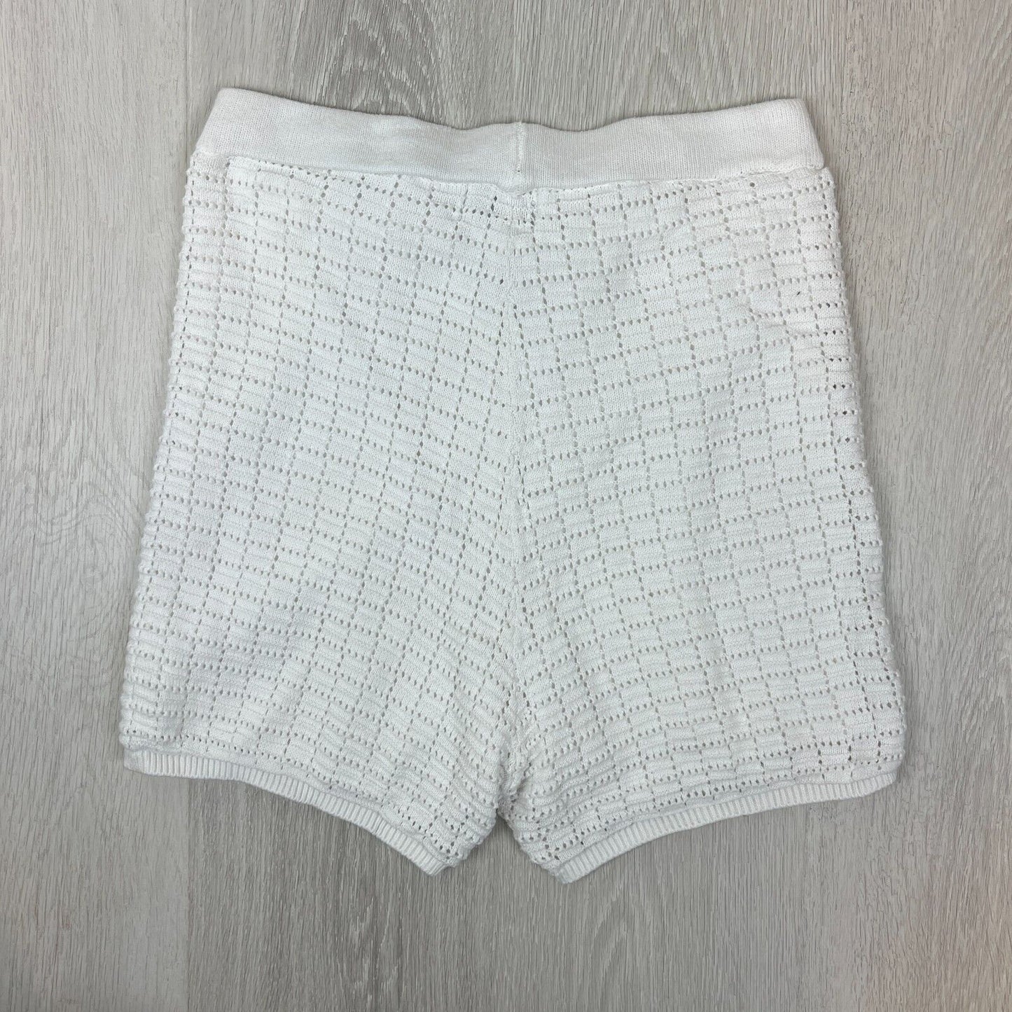 Sabo Skirt Womens White Knit High Waist Shorts Size Large