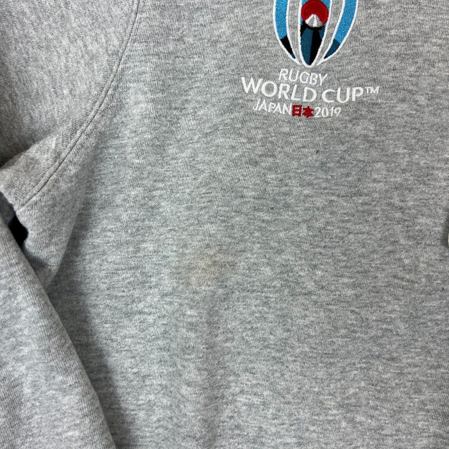 England Rugby World Cup Japan 2019 Mens Grey Hoodie Size Large