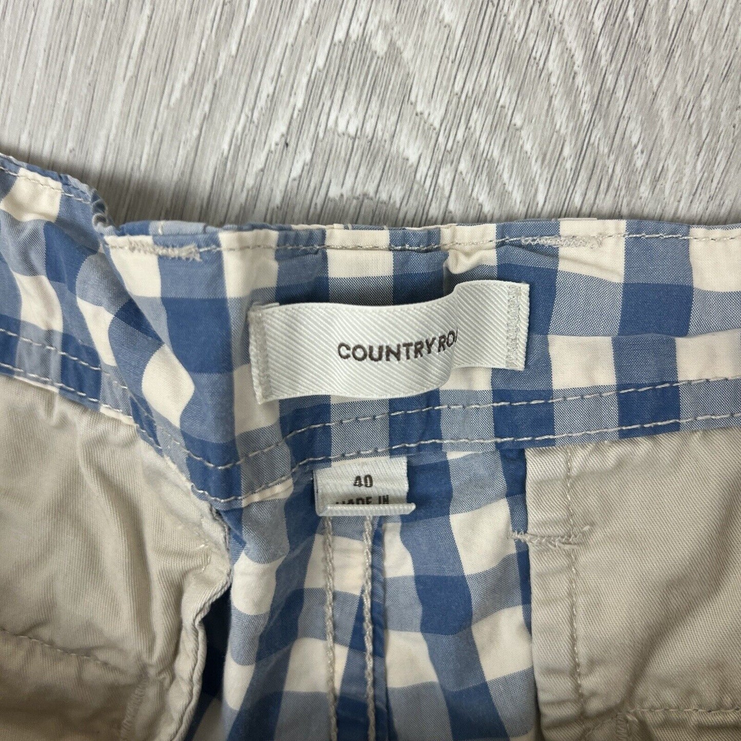 Country Road Mens Check Pattern Cargo Shorts Size 40