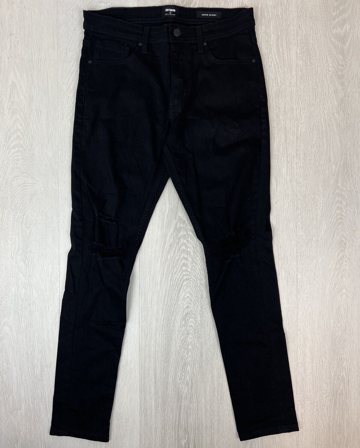 Cotton On Mens Super Skinny Black Jeans Size 32