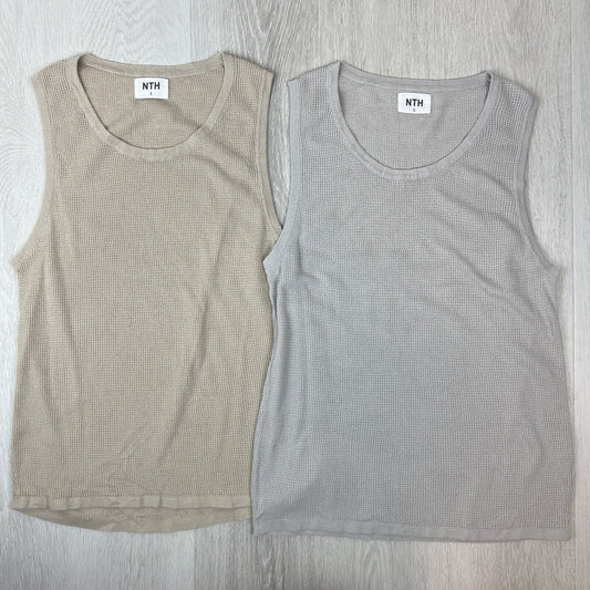 NTH Mens Waffle Knit Singlet Tank Top Size Large (2 Tops)