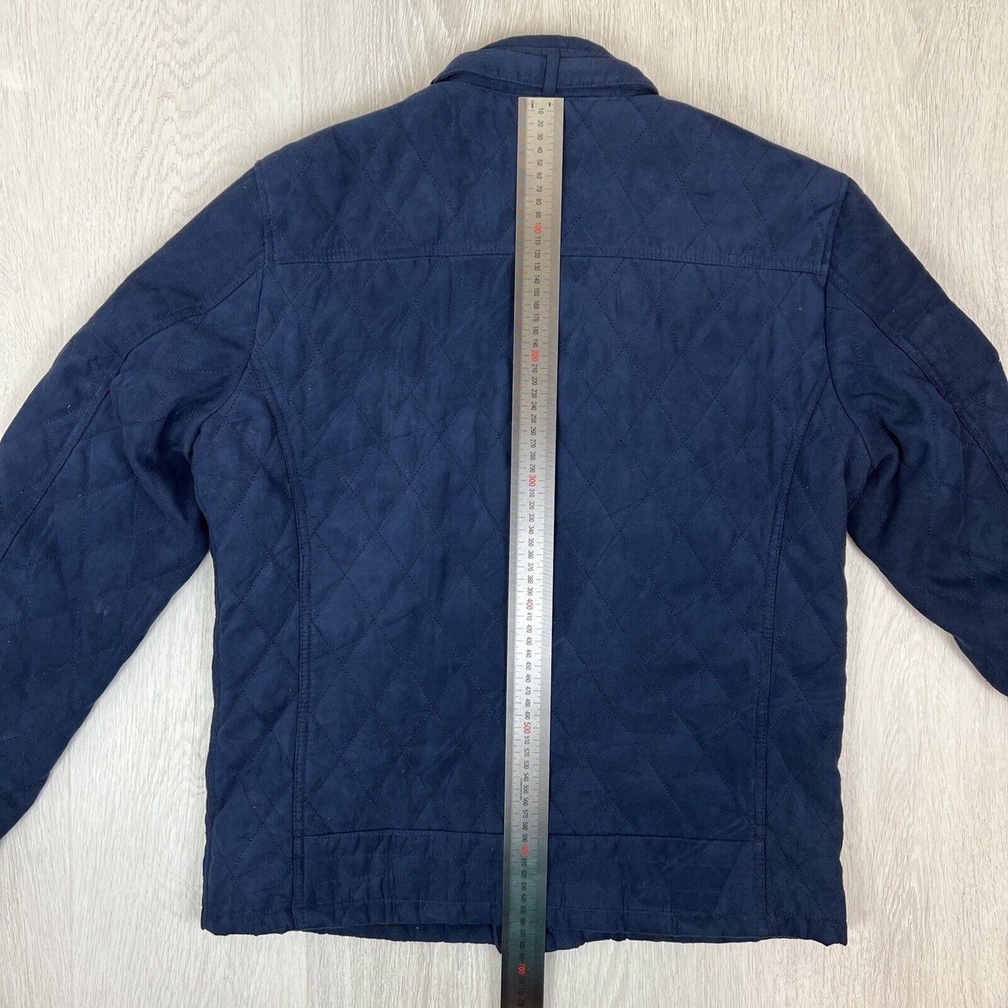 Zara Man Mens Blue Quilted Biker Style Jacket Size XL