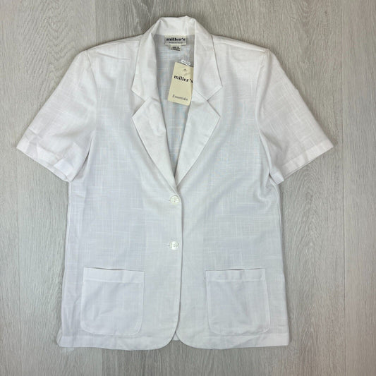 Millers Womens White Short Sleeve Blazer Jacket Suit Jacket Size 12 (New)