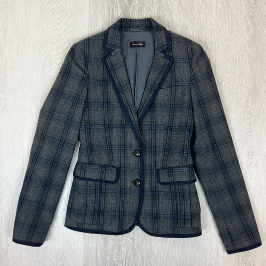 Massimo Dutti Womens Plaid Blazer Jacket Size 36