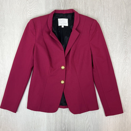 Anthea Crawford Womens Red Suit Jacket Blazer Size 8