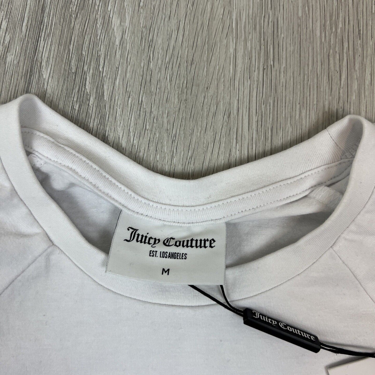 Juicy Couture Shrunken D Tee White Cropped T-Shirt Size Medium (New)