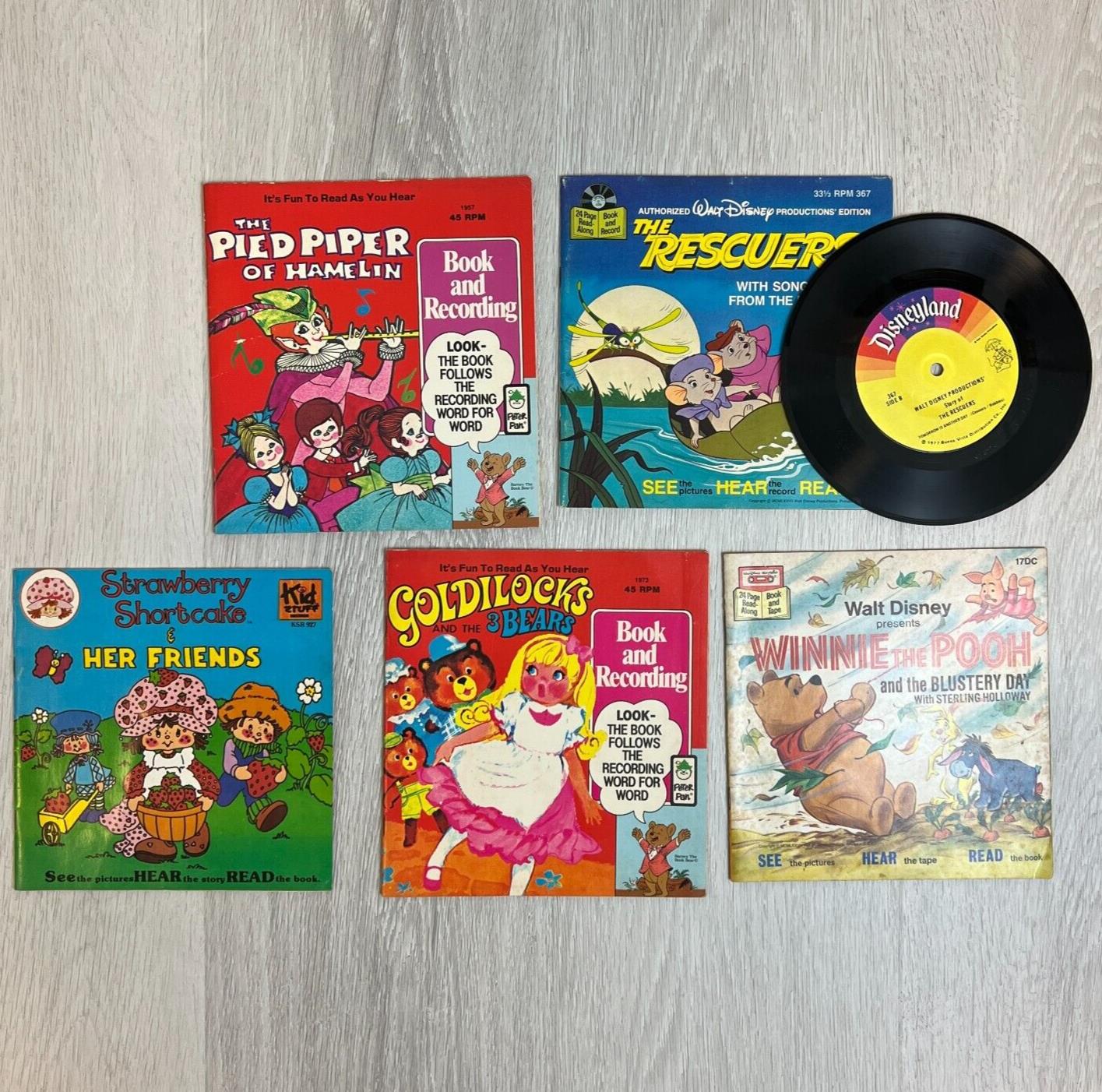 Walt Disney The Rescuers Record and Book 33 1/3 LP 24 & Other Books (1980's)