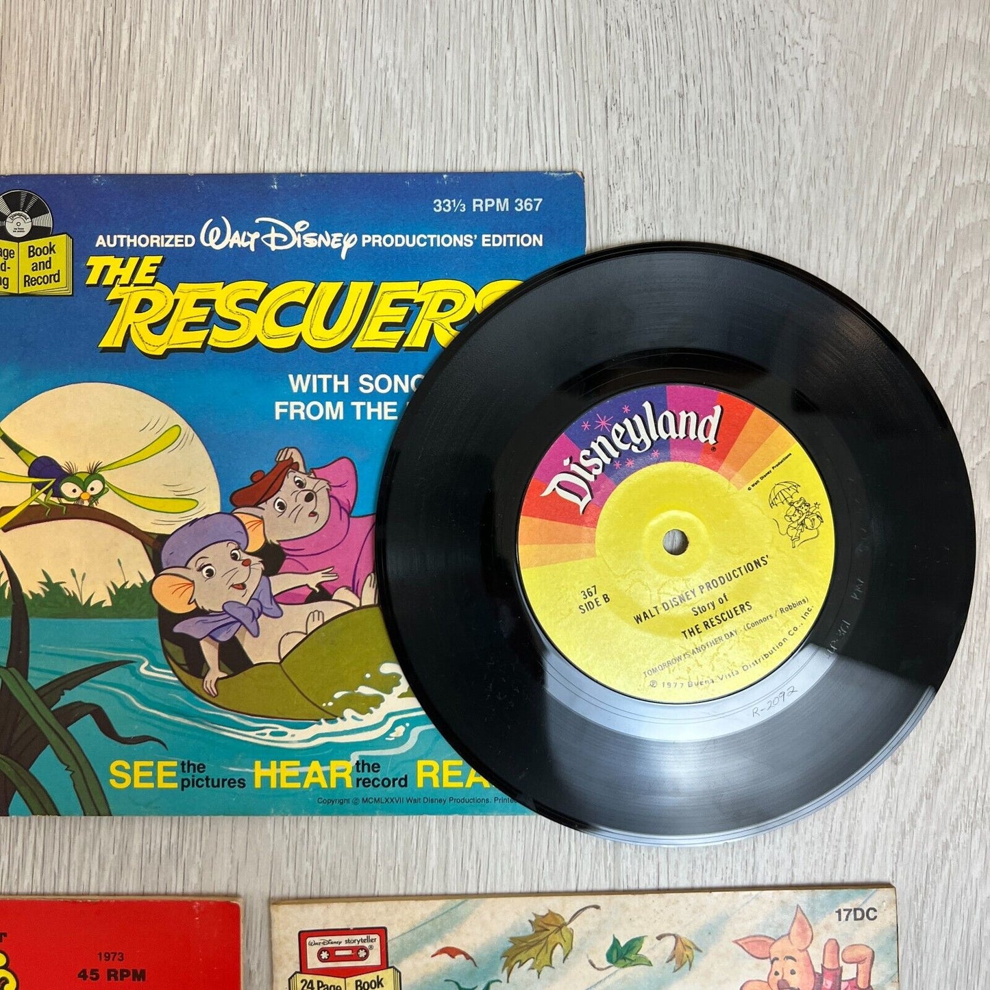 Walt Disney The Rescuers Record and Book 33 1/3 LP 24 & Other Books (1980's)