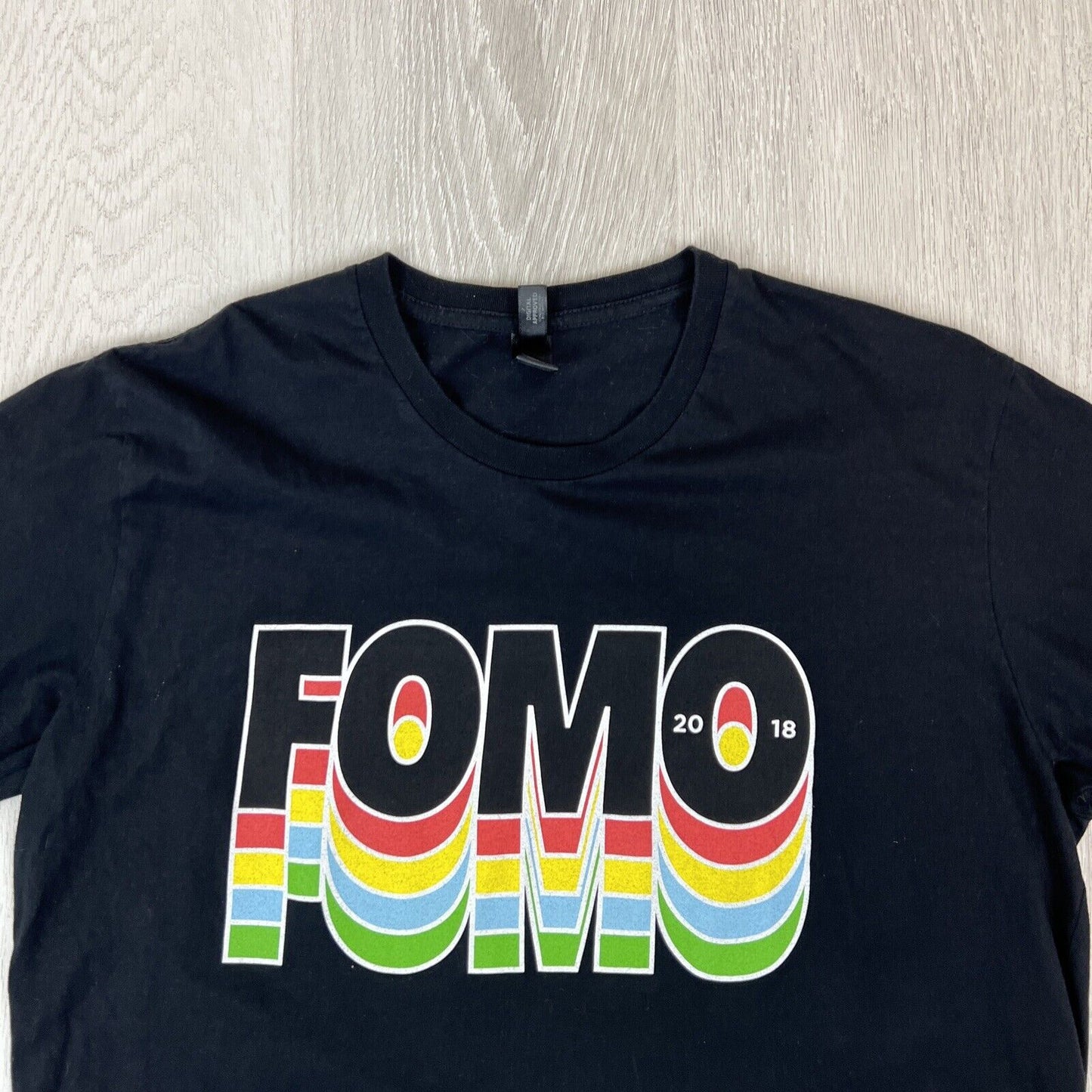 FOMO Festival 2018 Mens Black T-Shirt Size Large