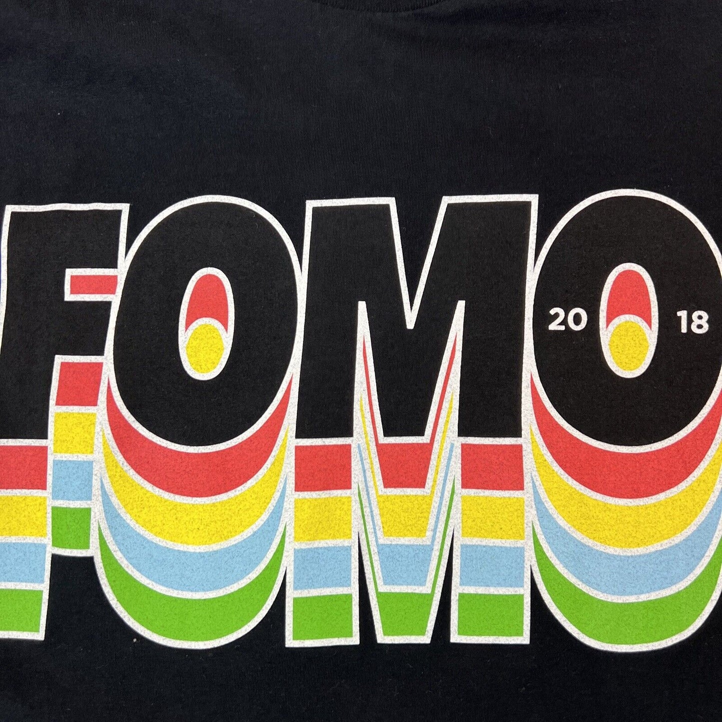 FOMO Festival 2018 Mens Black T-Shirt Size Large