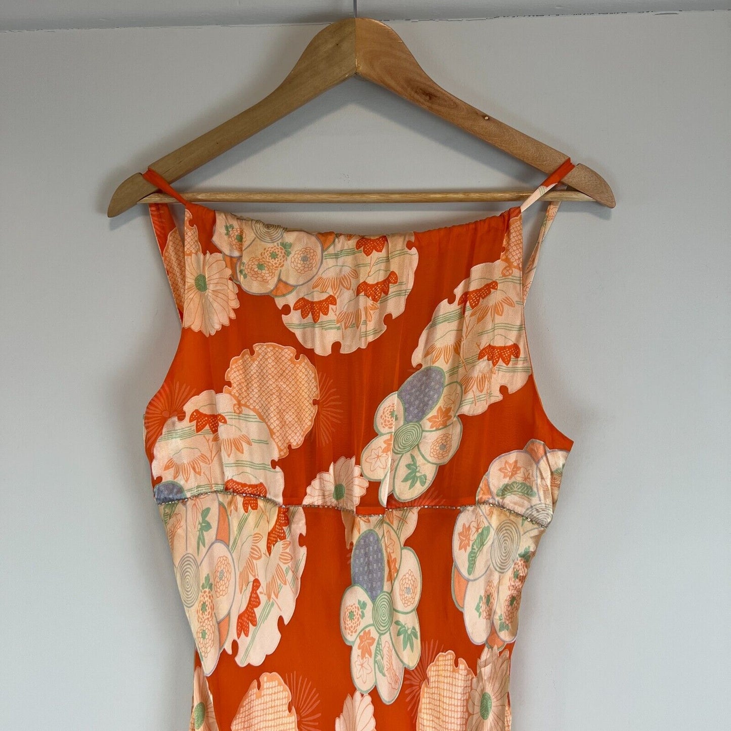 Muse Womens Orange 100% Silk Dress Size 8