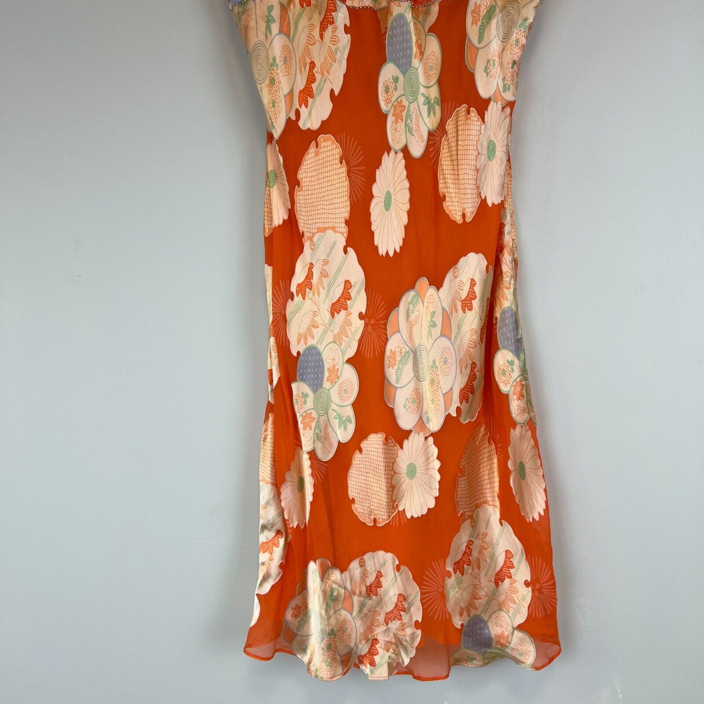 Muse Womens Orange 100% Silk Dress Size 8