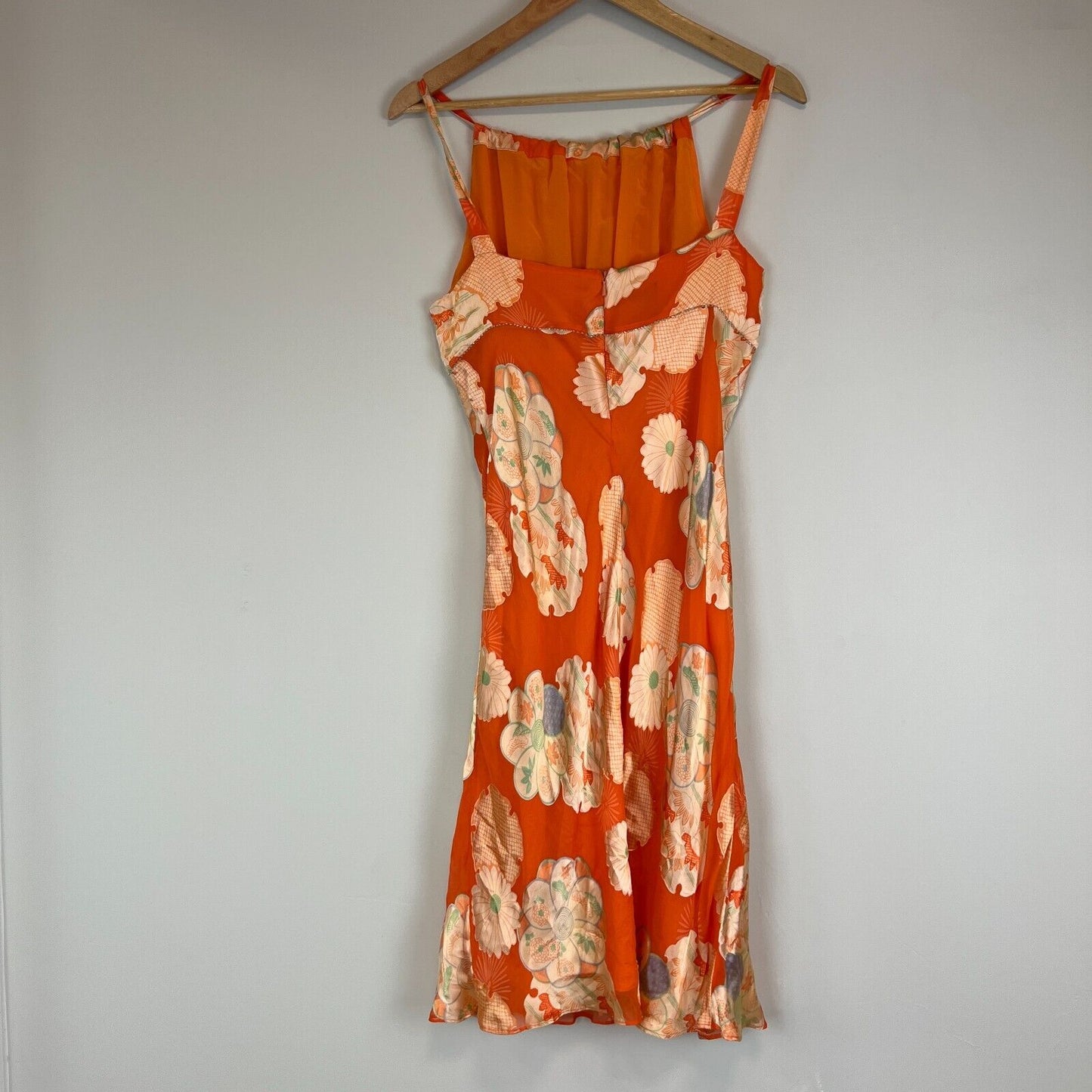 Muse Womens Orange 100% Silk Dress Size 8